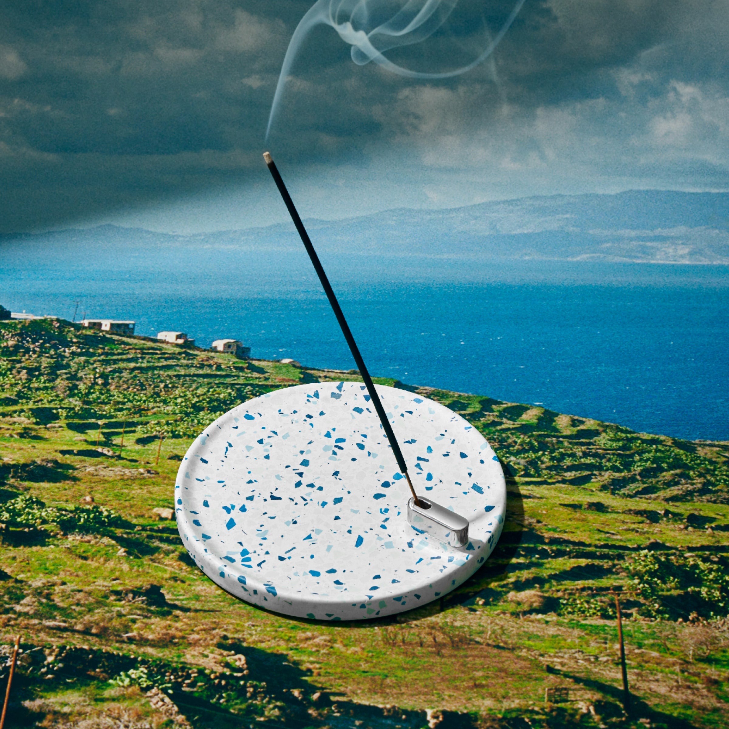 Terrazzo Tray and Incense Sticks - For Weekend Shaves