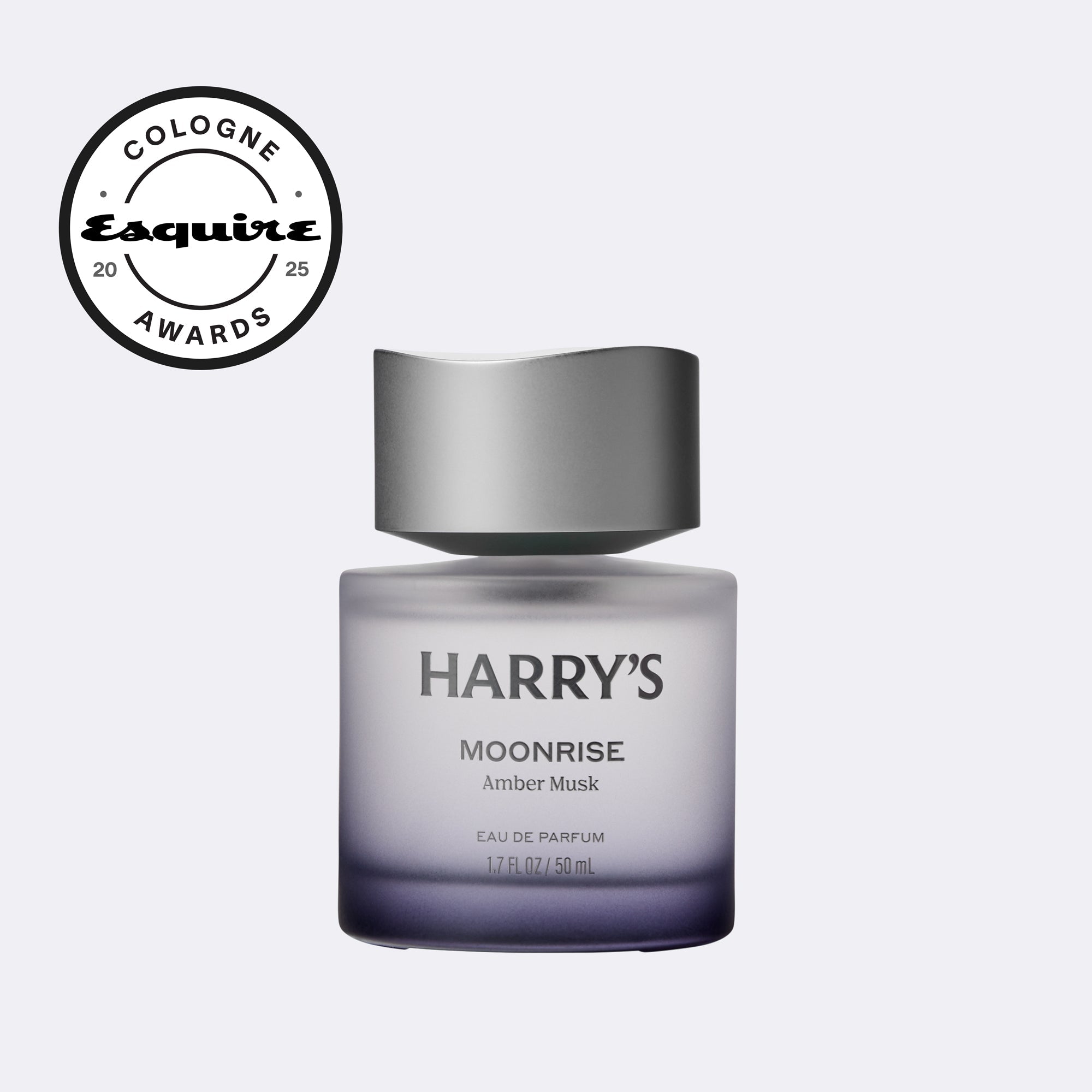Harry's Moonrise perfume bottle with 'Eaquire Cologne Awards' logo on a white background